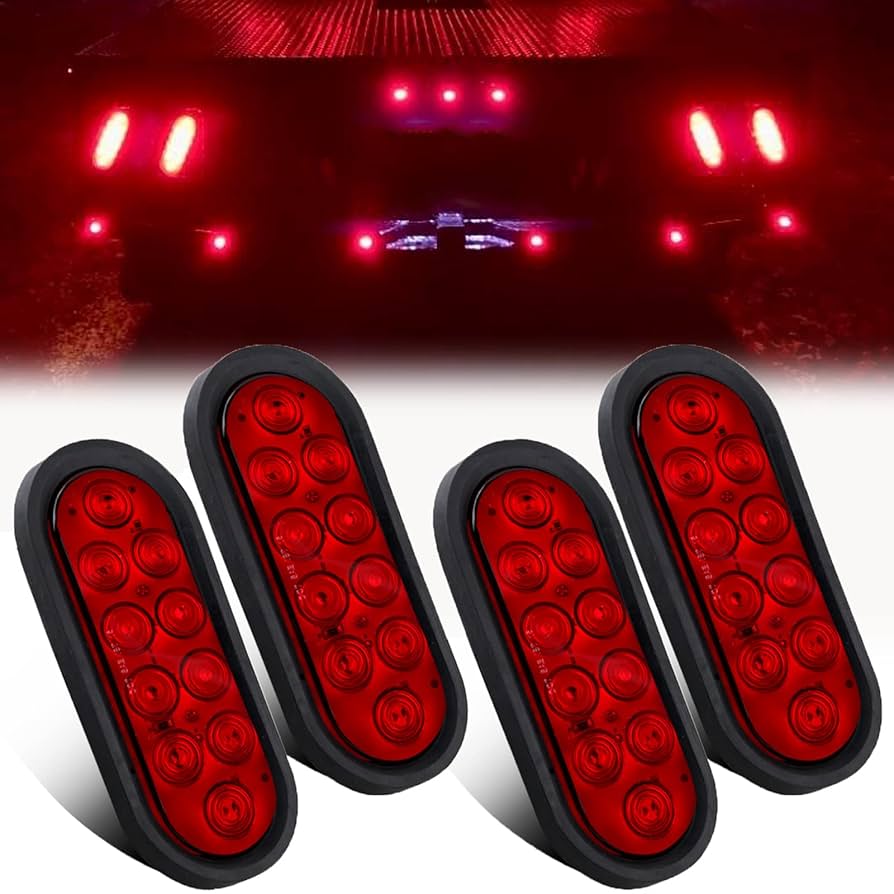 Amazon | 4個 6インチ 楕円形 LED トレーラーテールライト - 10